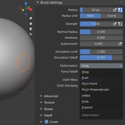 Cloth Brush Settings 2.83