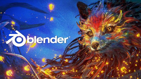 Blender 2.90 - Splash Fox