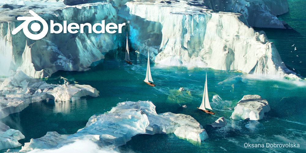 Blender 3.2 splash by Oksana Dobrovolska
