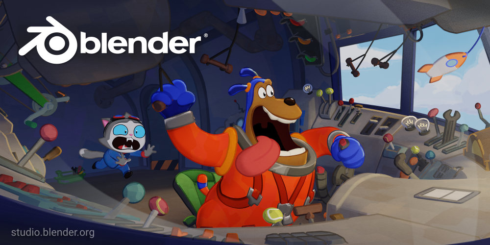 Blender 3.6 LTS splash by Blender Studio