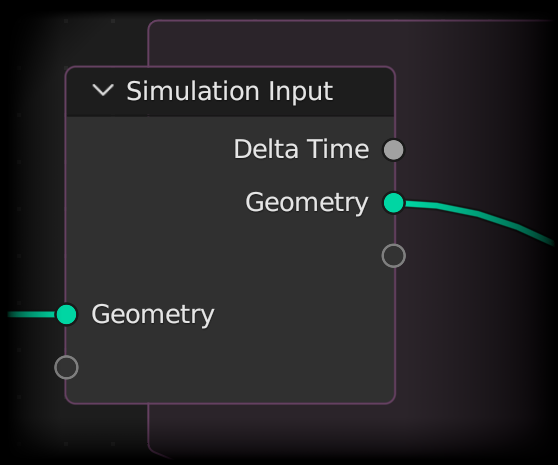 Geometry Nodes Simulation Input node