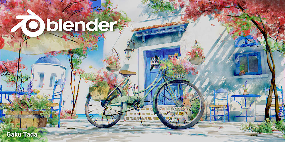 Blender 4.0 splash artwork by Gaku Tada