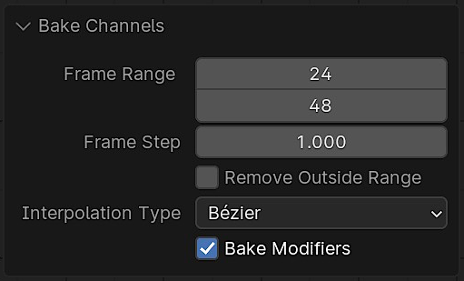 Bake Channels operator in Graph Editor